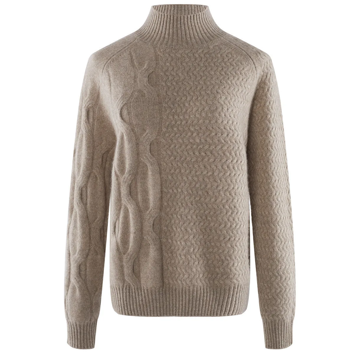 100% Cashmere Mock Neck Knit Sweater