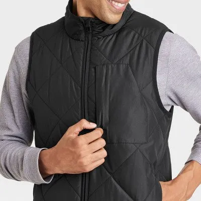 All in Motion Men's Quilted Wind-Resistant Puffer Vest Water-Resistant