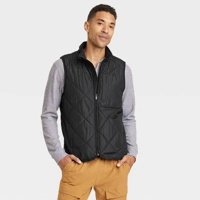 All in Motion Men's Quilted Wind-Resistant Puffer Vest Water-Resistant