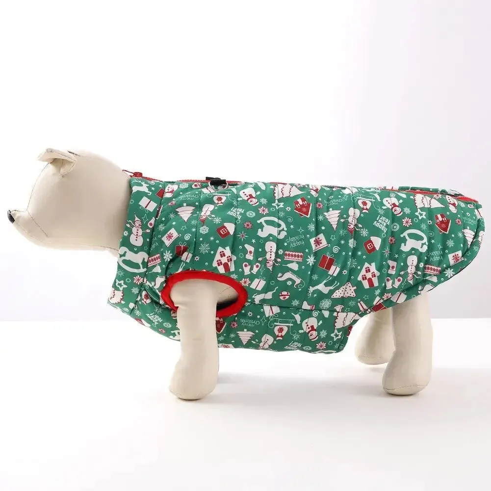 AnniePaw Christmas Dog Jacket - Windproof Vest for Small Breeds