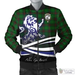 Anstruther Tartan Bomber Jacket with Alba Gu Brath Regal Lion Emblem