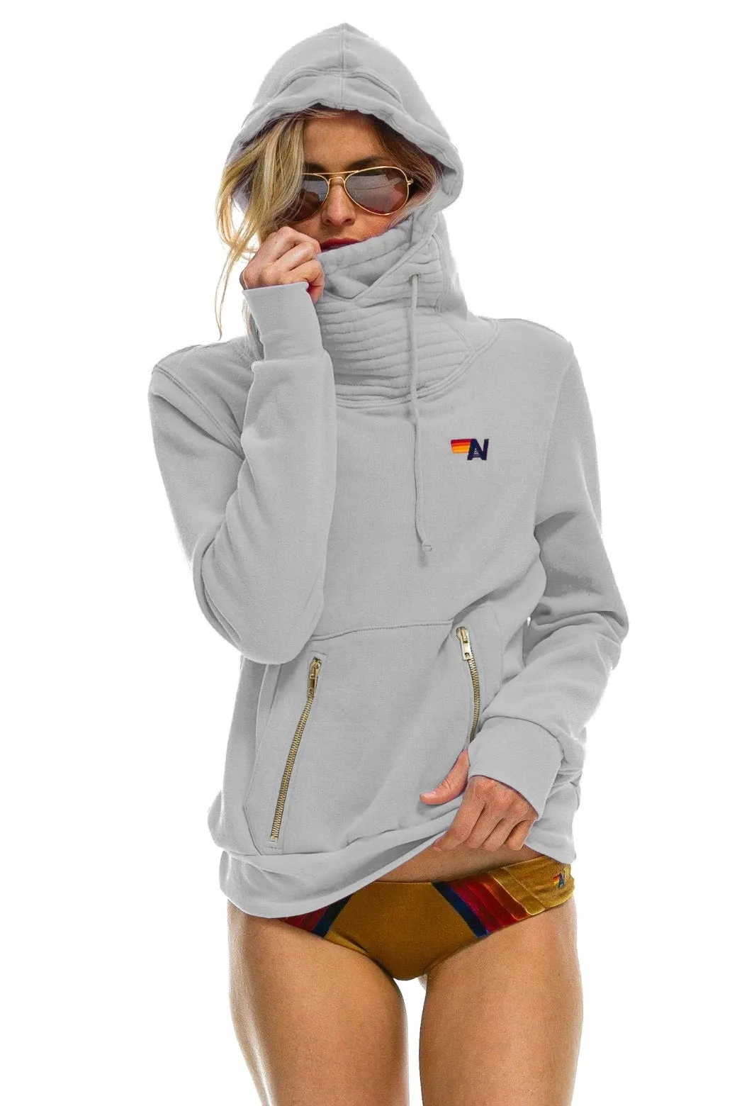 Aviator Nation - Ninja Pullover Hoodie in Light Grey