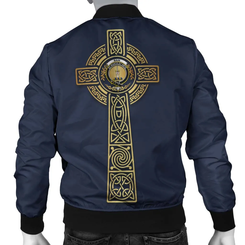 Bain Clan Bomber Jacket with Golden Celtic Tree Of Life