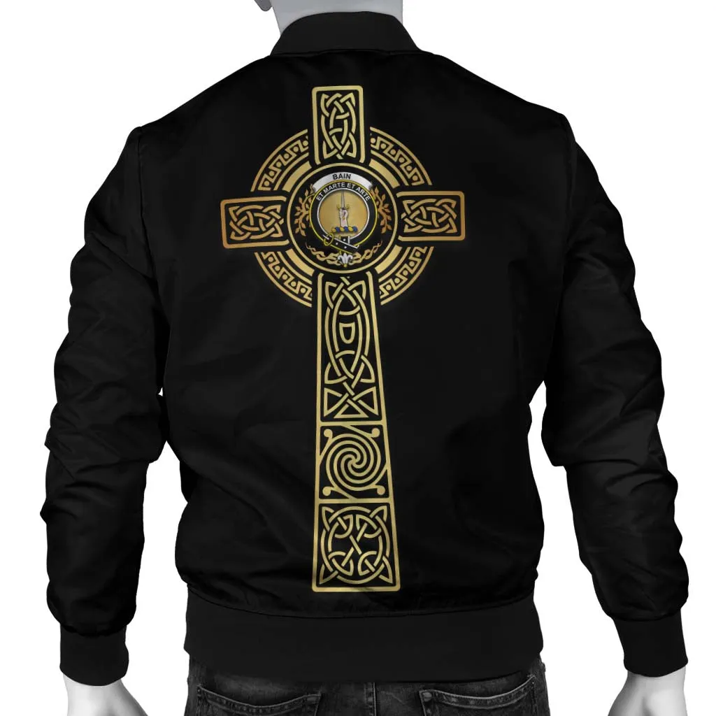 Bain Clan Bomber Jacket with Golden Celtic Tree Of Life