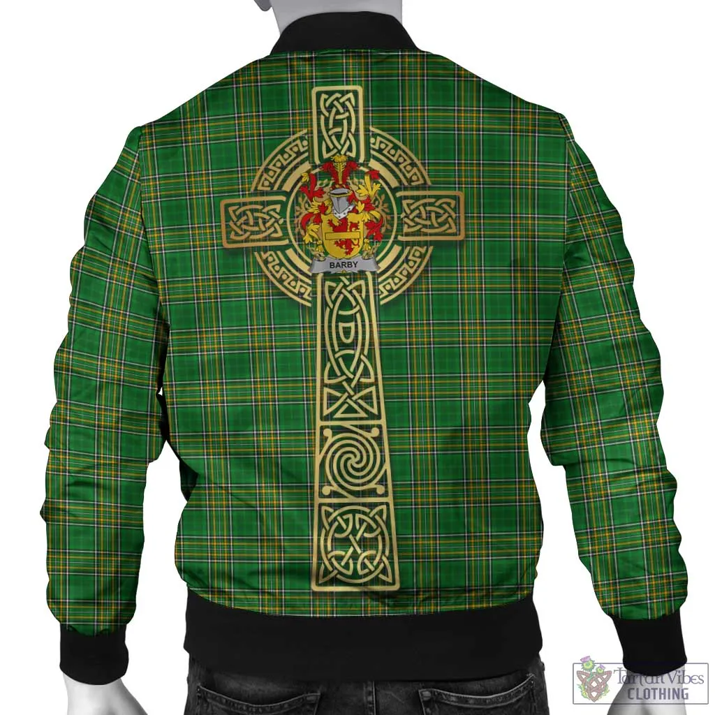 Barby Irish Clan Tartan Bomber Jacket with Coat of Arms Celtic Tree of Life Style