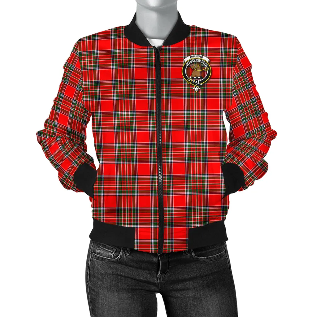 Binning Tartan Bomber Jacket with Family Crest