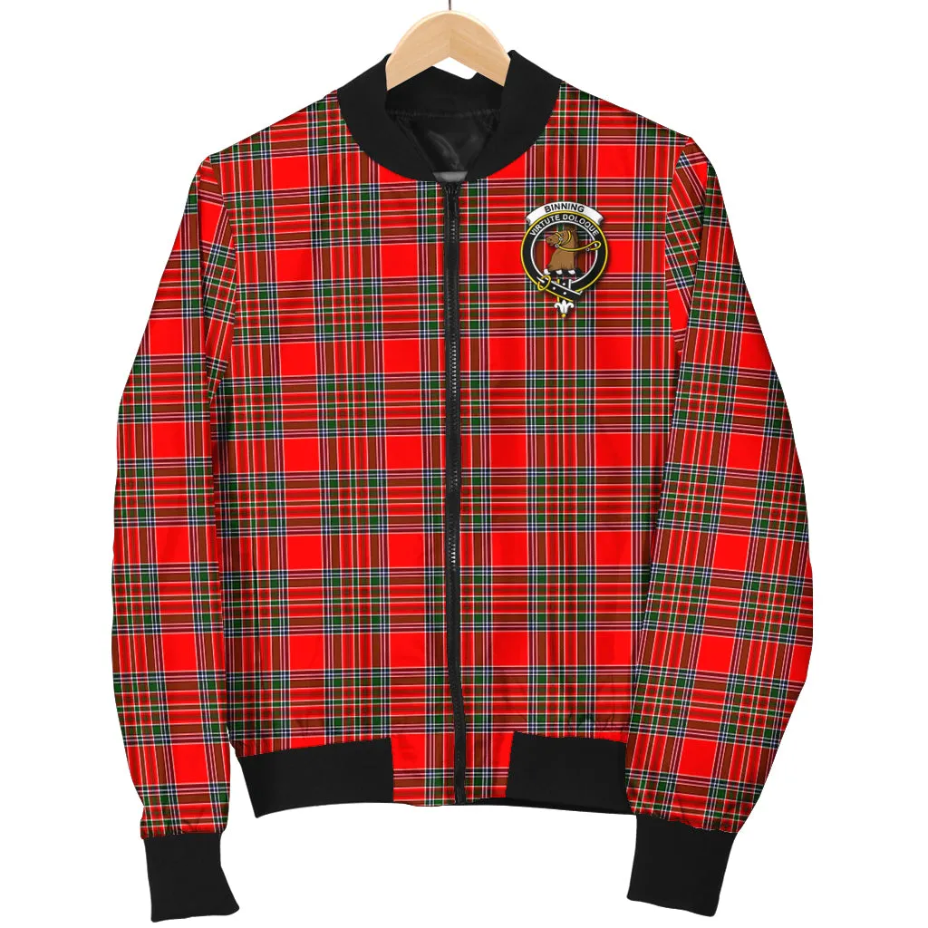 Binning Tartan Bomber Jacket with Family Crest