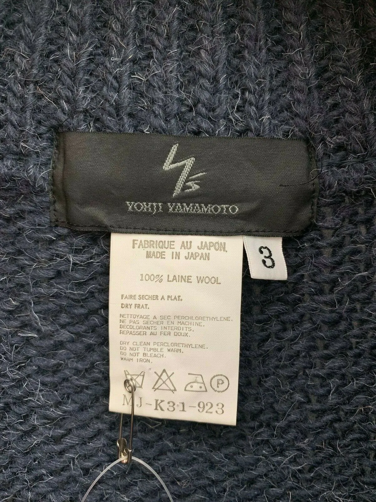 Blue Wool Button Up Jumper
