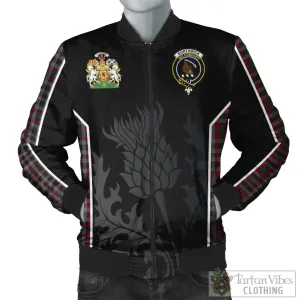 Borthwick Tartan Bomber Jacket with Family Crest and Scottish Thistle Vibes Sport Style