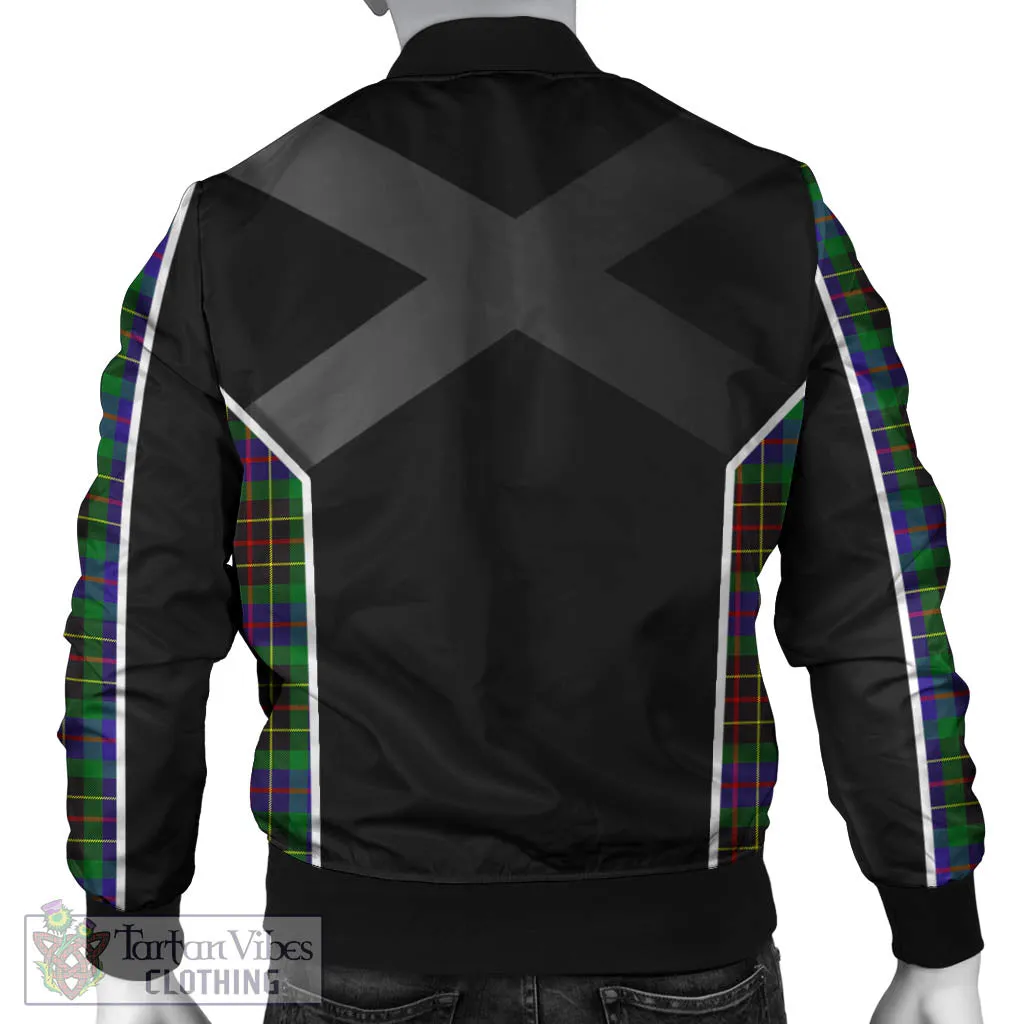 Brodie Hunting Modern Tartan Bomber Jacket with Family Crest and Scottish Thistle Vibes Sport Style