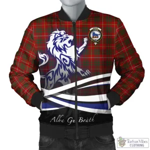 Bruce Tartan Bomber Jacket with Alba Gu Brath Regal Lion Emblem