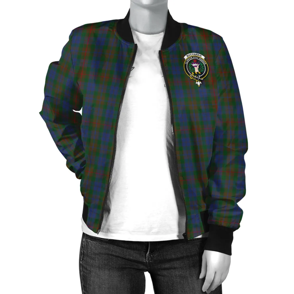 Buchanan Hunting Tartan Bomber Jacket with Family Crest