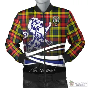 Buchanan Modern Tartan Bomber Jacket with Alba Gu Brath Regal Lion Emblem