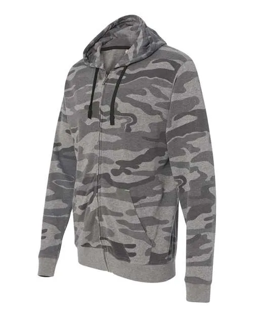 Burnside Men's Camo Full-Zip Hooded Sweatshirt