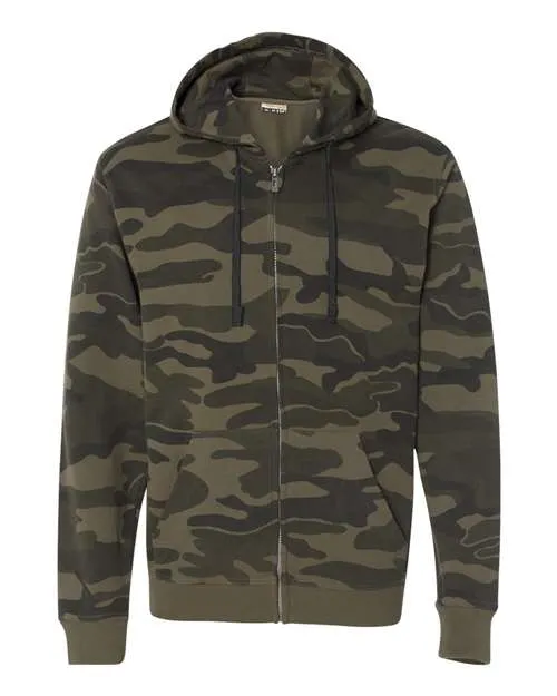 Burnside Men's Camo Full-Zip Hooded Sweatshirt