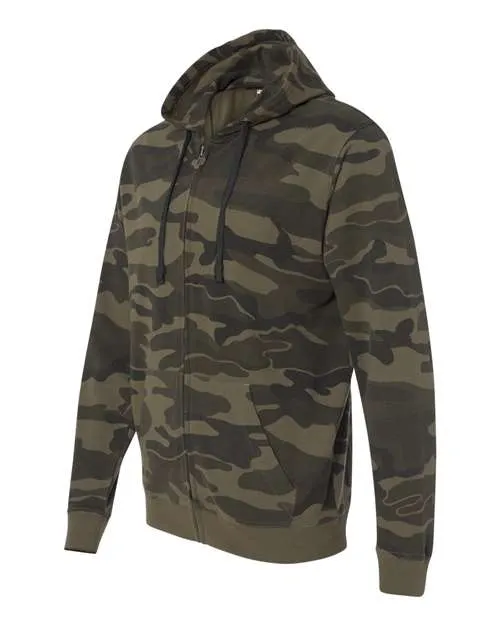 Burnside Men's Camo Full-Zip Hooded Sweatshirt