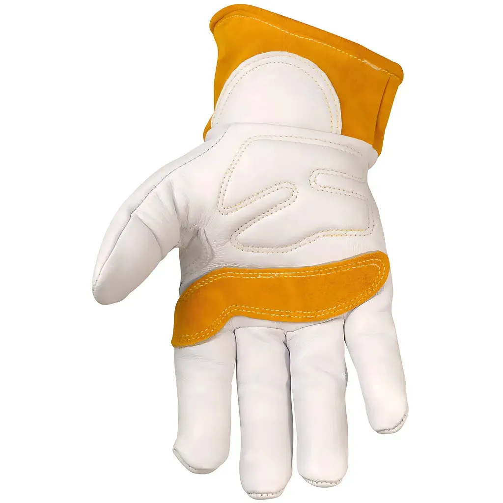 Caiman 1871-4 Premium Goat Grain TIG/MIG Welder's Glove with Wool Insulated Back - Scalloped Cuff