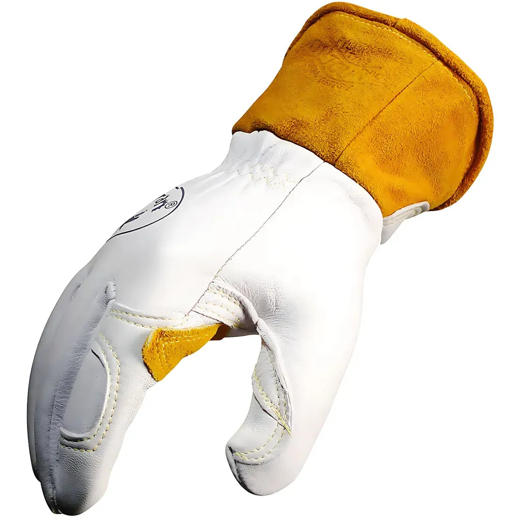 Caiman 1871-4 Premium Goat Grain TIG/MIG Welder's Glove with Wool Insulated Back - Scalloped Cuff