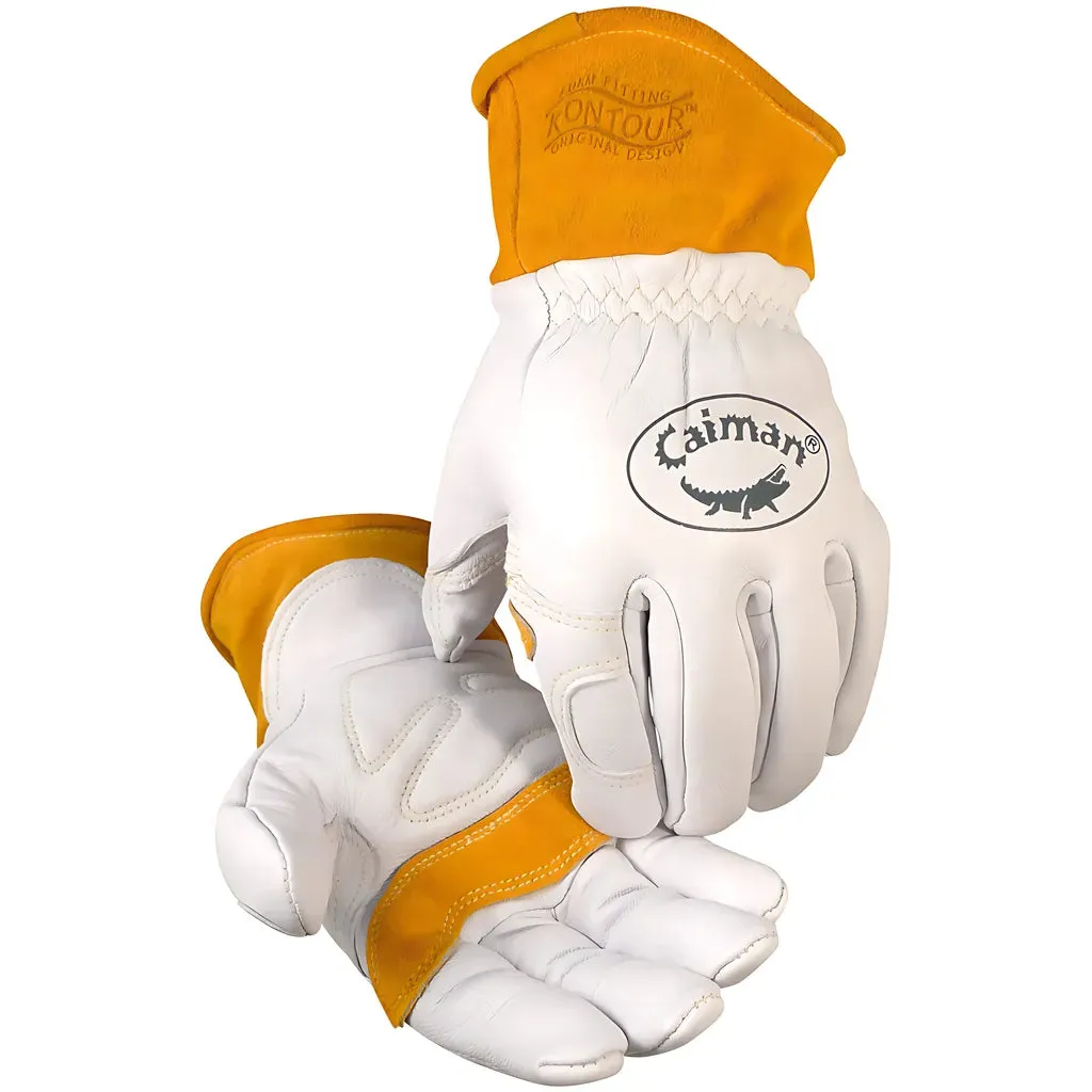 Caiman 1871-4 Premium Goat Grain TIG/MIG Welder's Glove with Wool Insulated Back - Scalloped Cuff