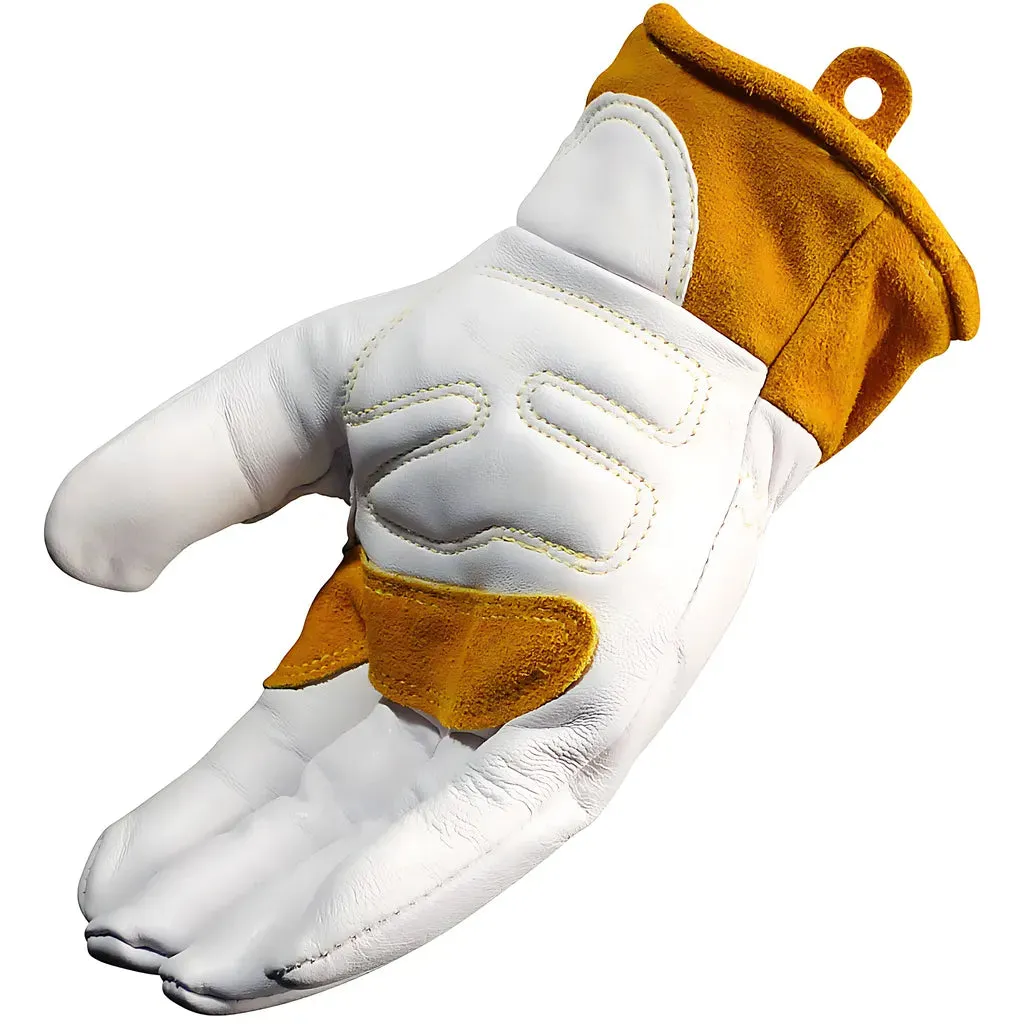 Caiman 1871-4 Premium Goat Grain TIG/MIG Welder's Glove with Wool Insulated Back - Scalloped Cuff