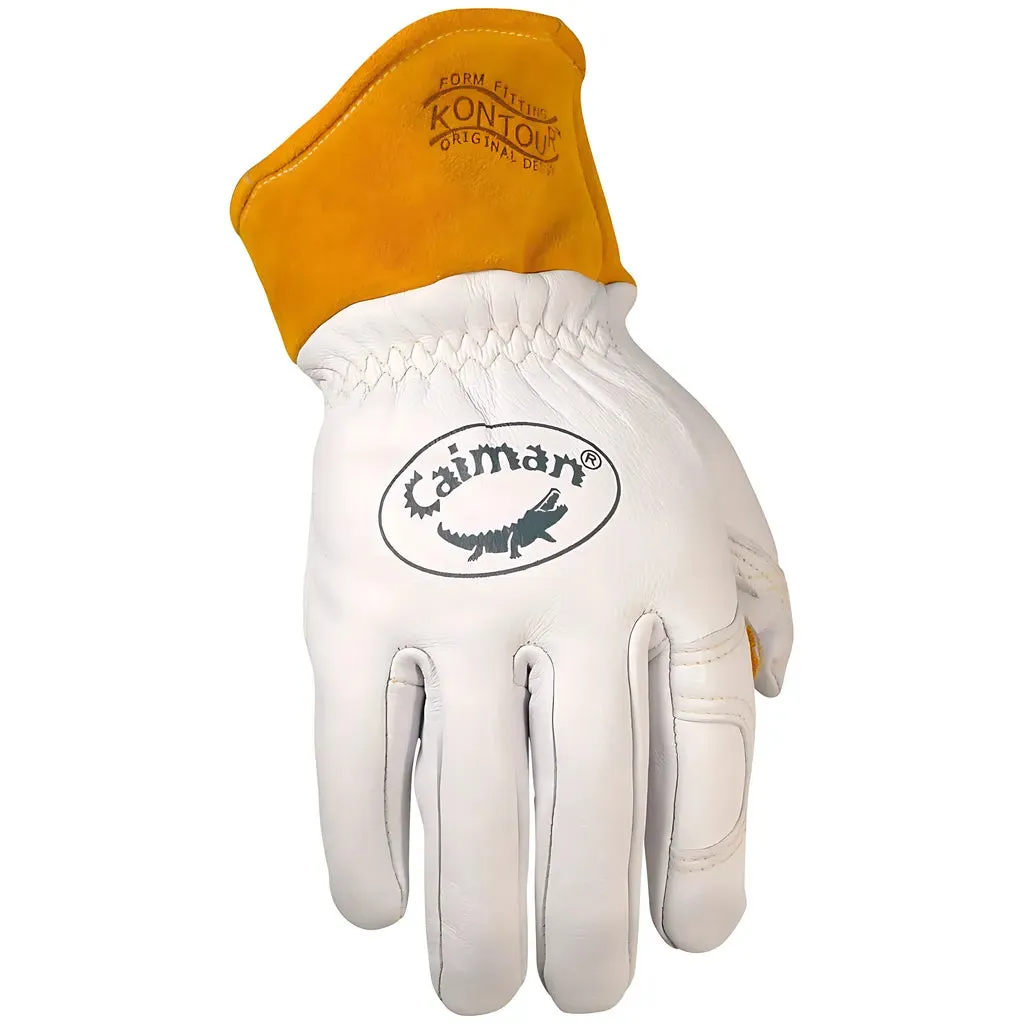 Caiman 1871-5 Premium Goat Grain TIG/MIG Welder's Glove with Wool Insulated Back - Scalloped Cuff