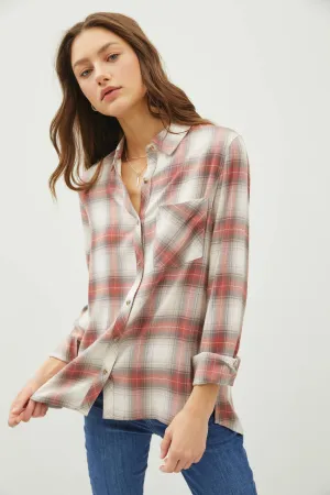 CLASSIC RED GREY FLANNEL SHIRT