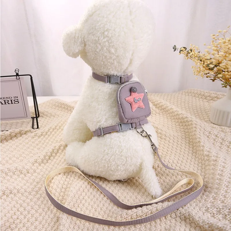 Dog Harness Backpack w/ Leash