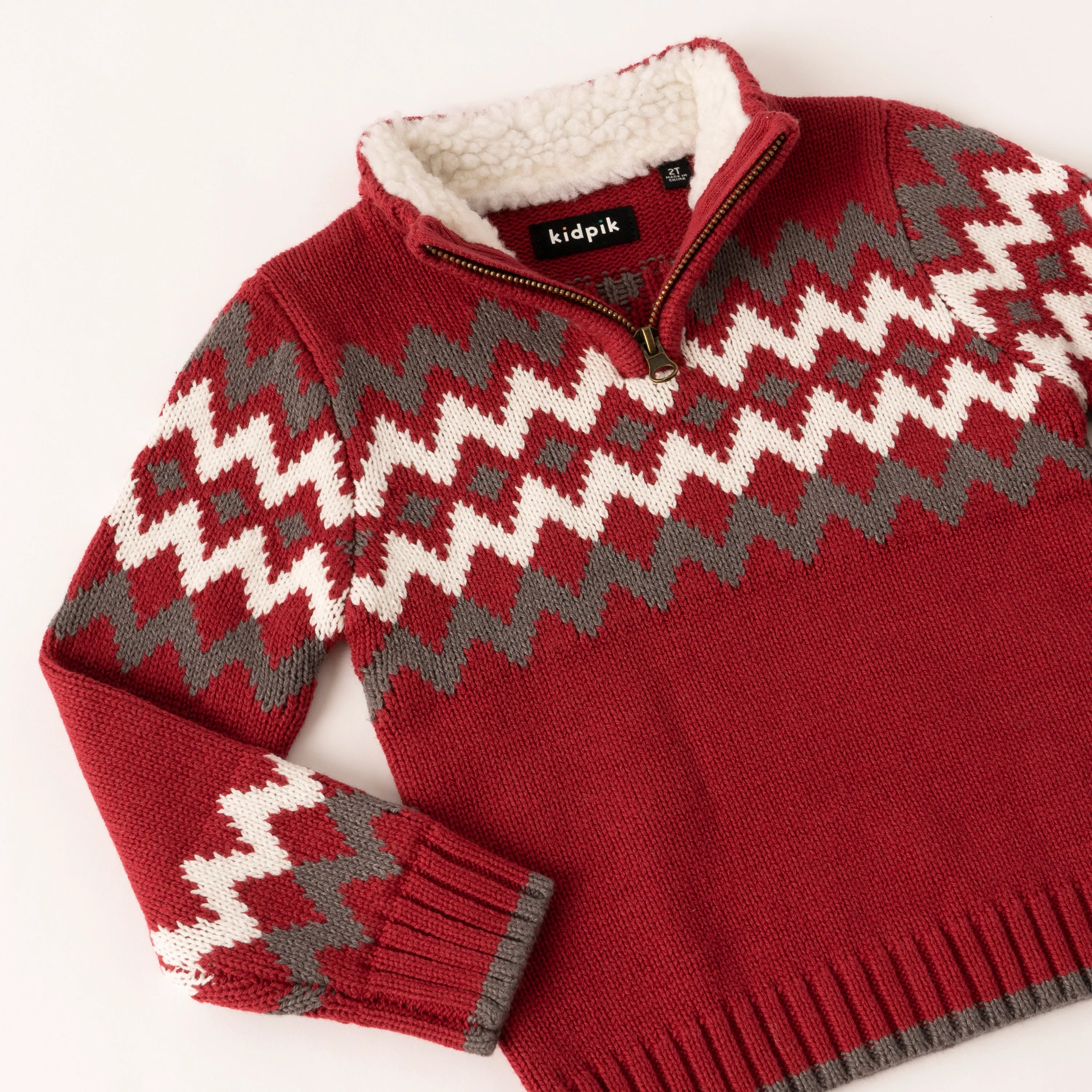 Fairisle Zip Neck Sweater