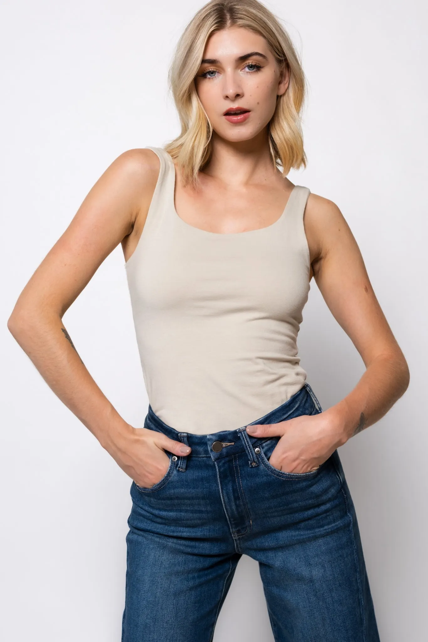 First Base Double Layer Cotton Tank