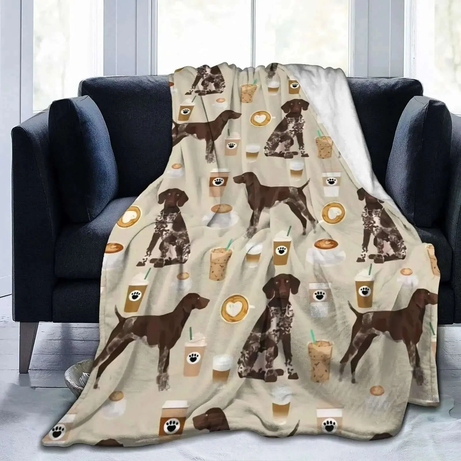 German Shorthaired Pointer Flannel Fleece Throw Blanket