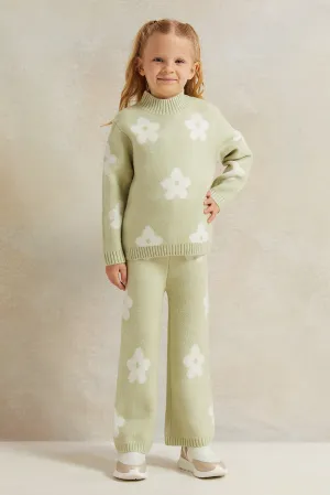 Girls Green knitted Set (2 Piece)