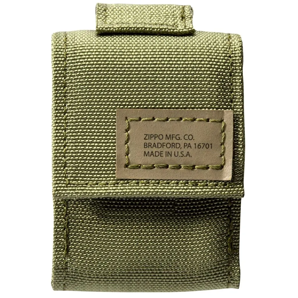 Green Tactical Pouch and Black Crackle Windproof Lighter Gift Set