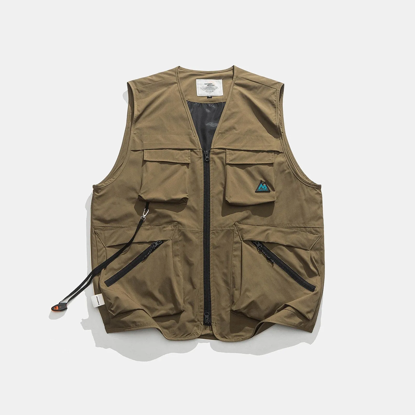 Japanese Multifunctional Pocket Casual Cargo Vest Army Green Tactical Waistcoat