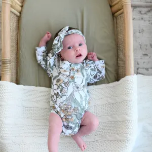 KOKO flutter long sleeve organic cotton bodysuit