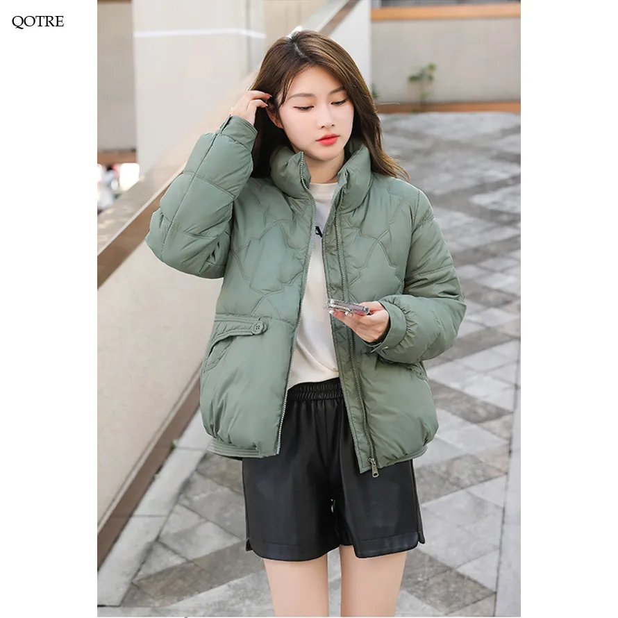 Lightweight Zip-Up Cropped Puffer Jacket