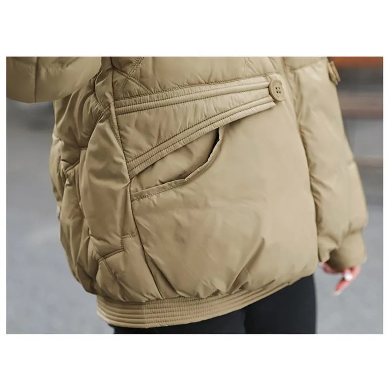 Lightweight Zip-Up Cropped Puffer Jacket