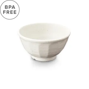 Melamine Kobiki White Grainy Rice Bowl 17 fl oz / 5.4" dia Beveled Design