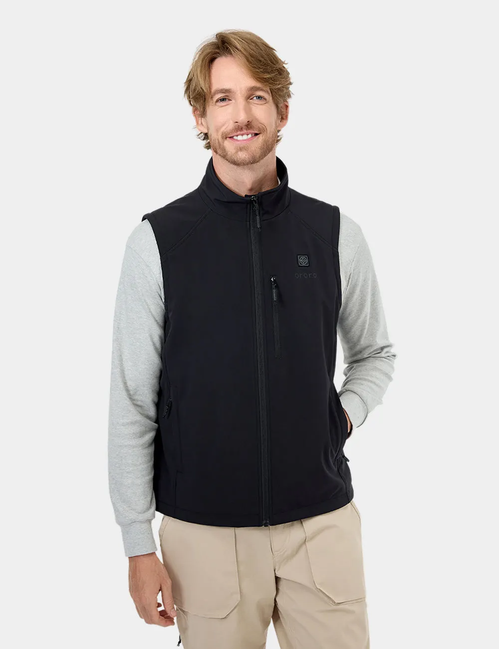 Men's Heated Softshell Vest - Black / Grey