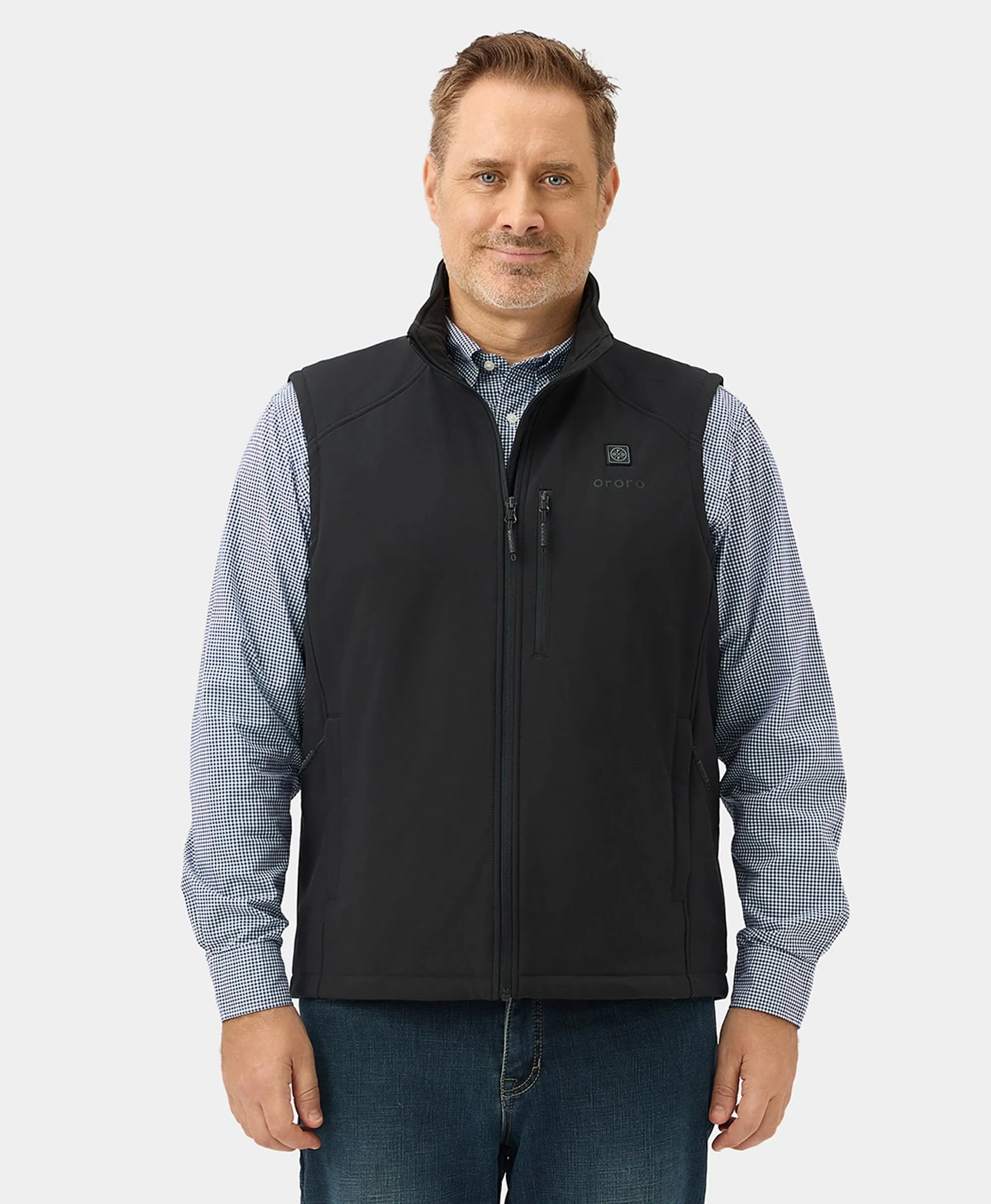 Men's Heated Softshell Vest - Black / Grey