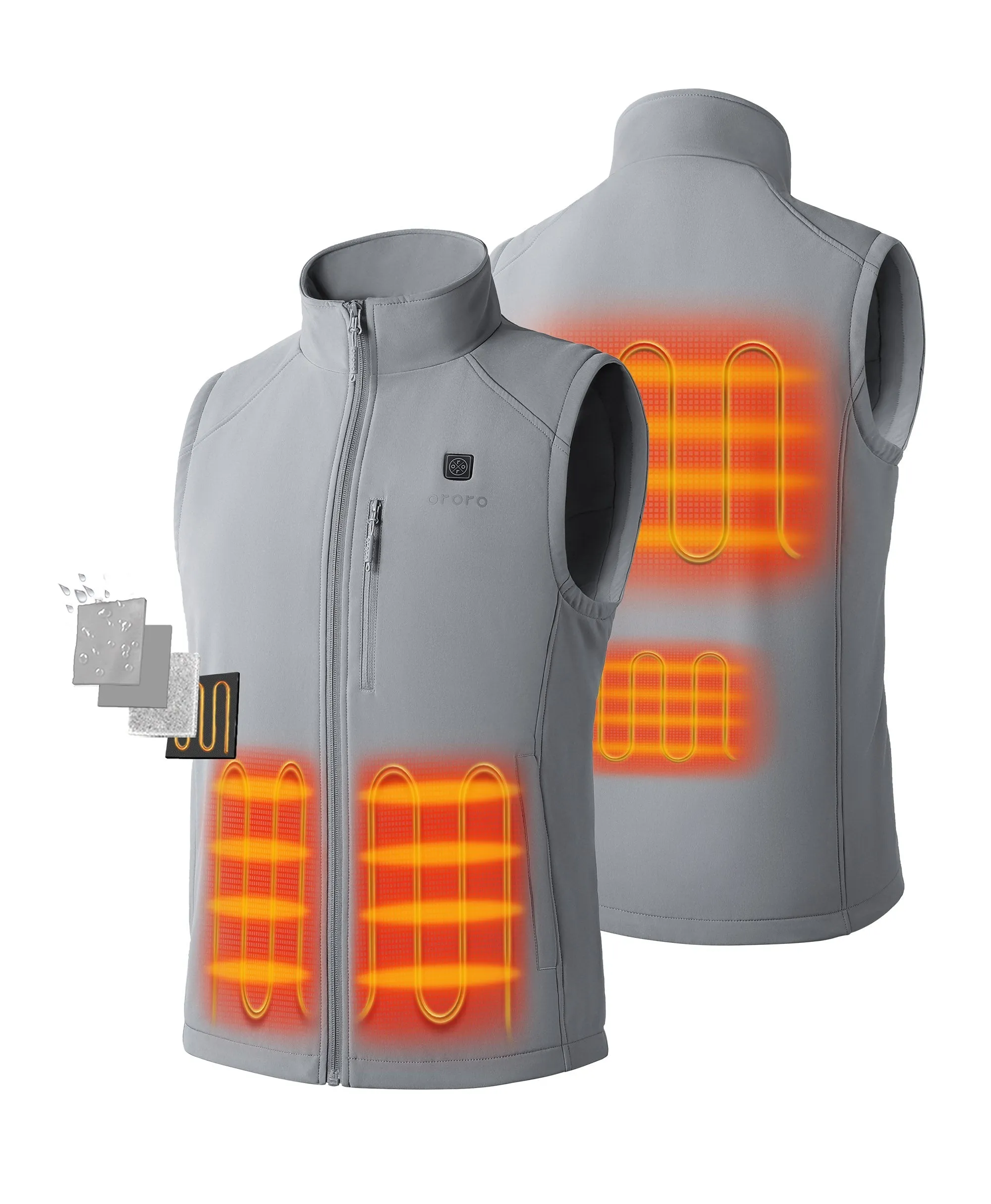 Men's Heated Softshell Vest - Black / Grey