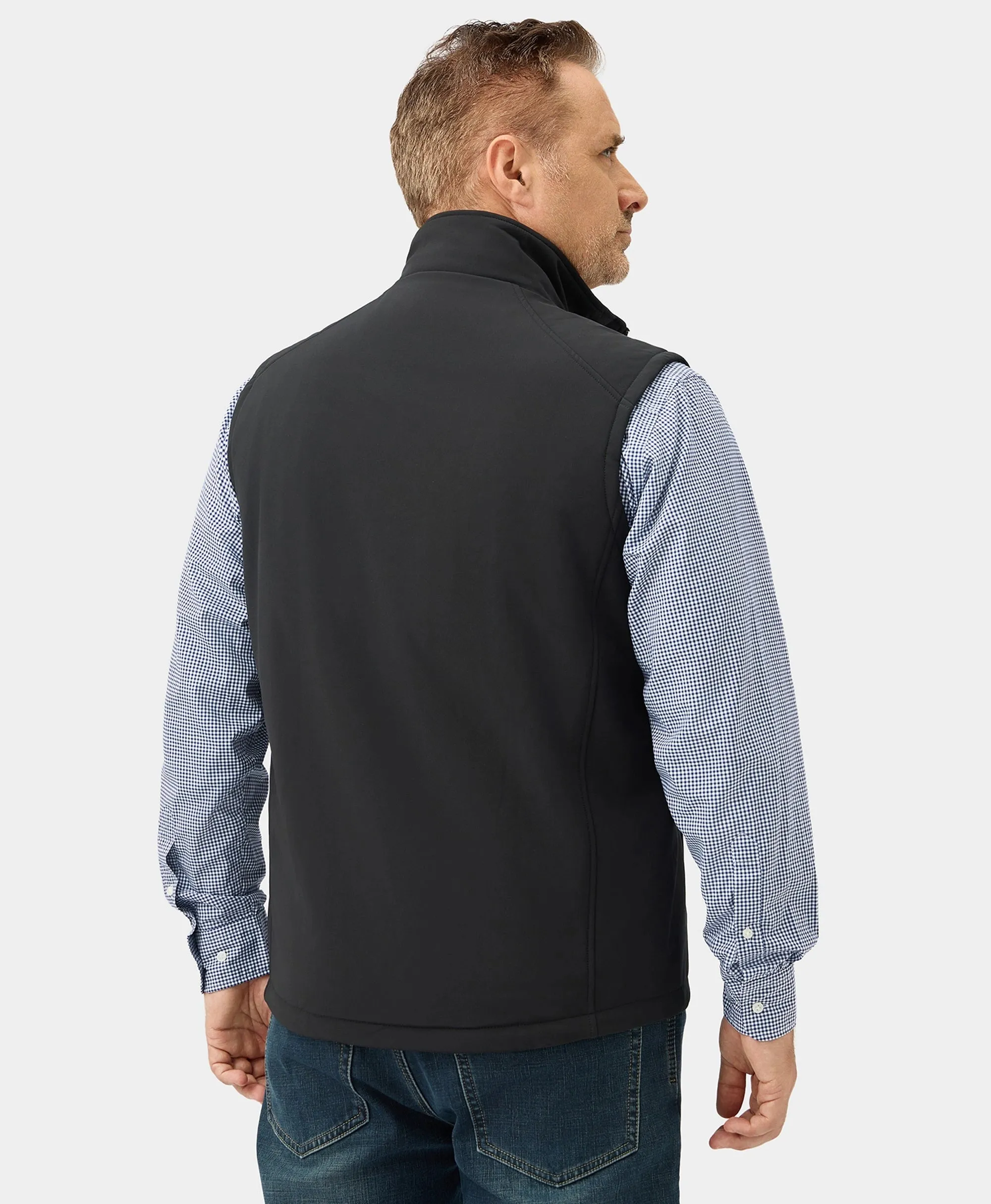 Men's Heated Softshell Vest - Black / Grey