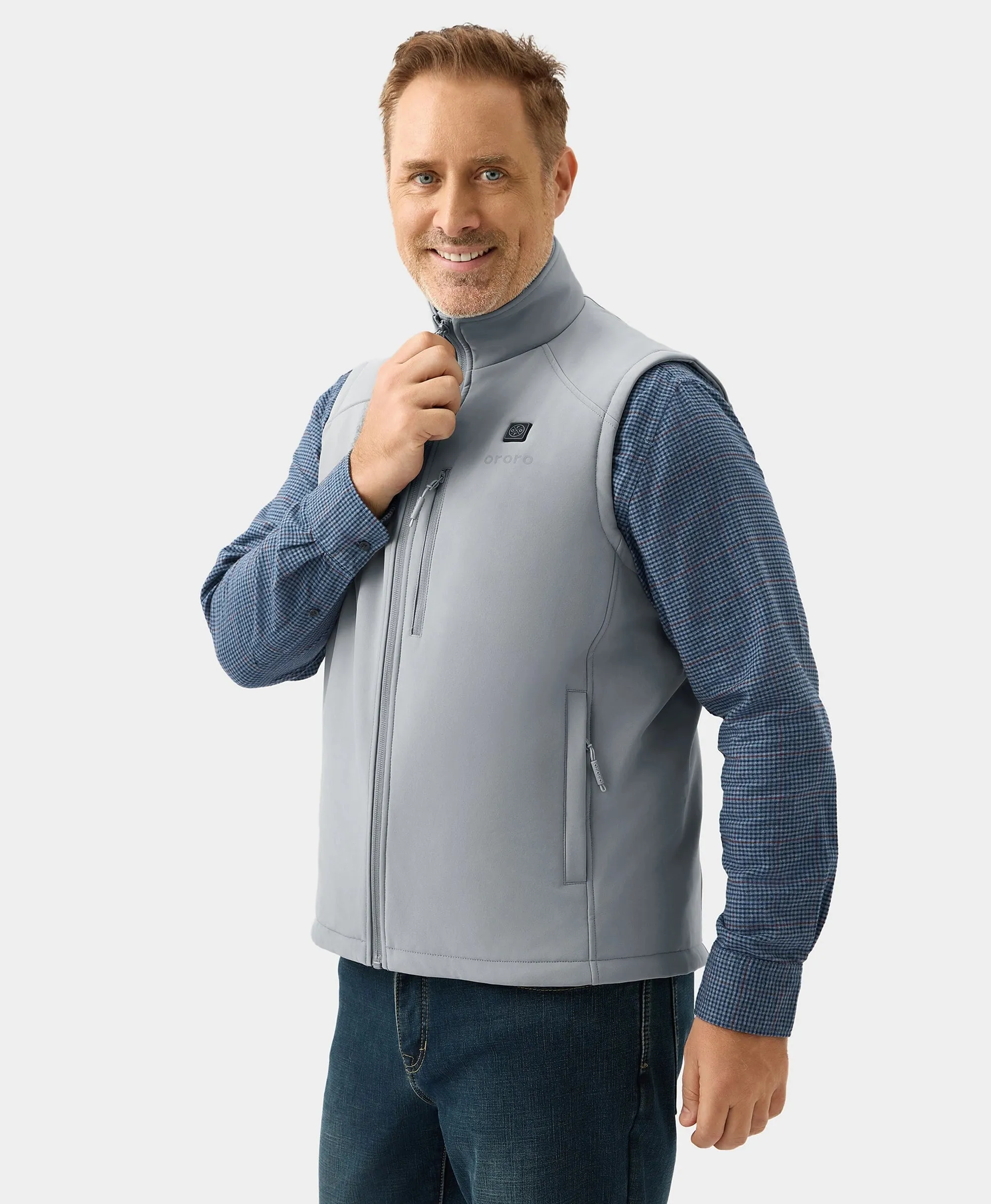 Men's Heated Softshell Vest - Black / Grey