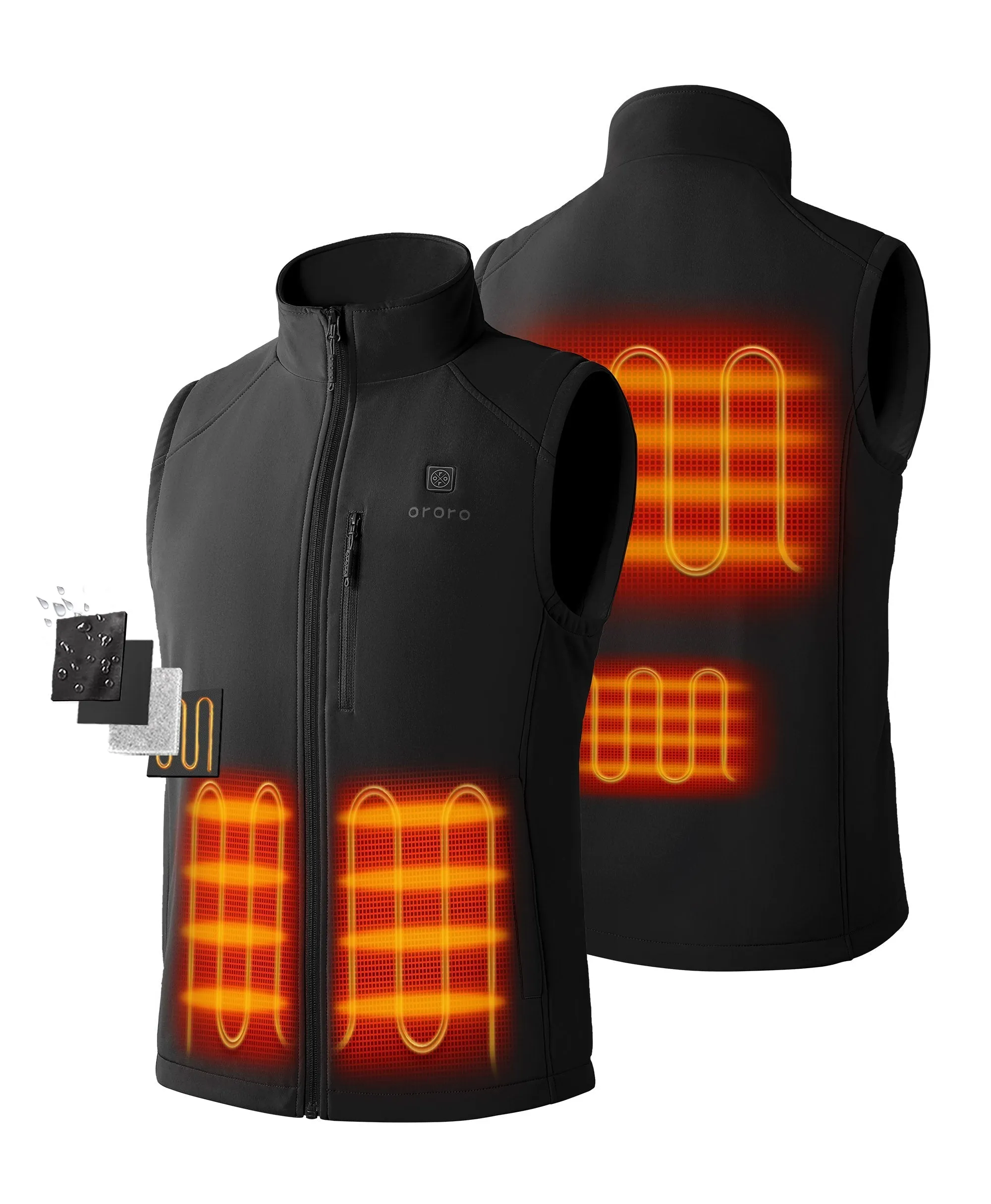 Men's Heated Softshell Vest - Black / Grey