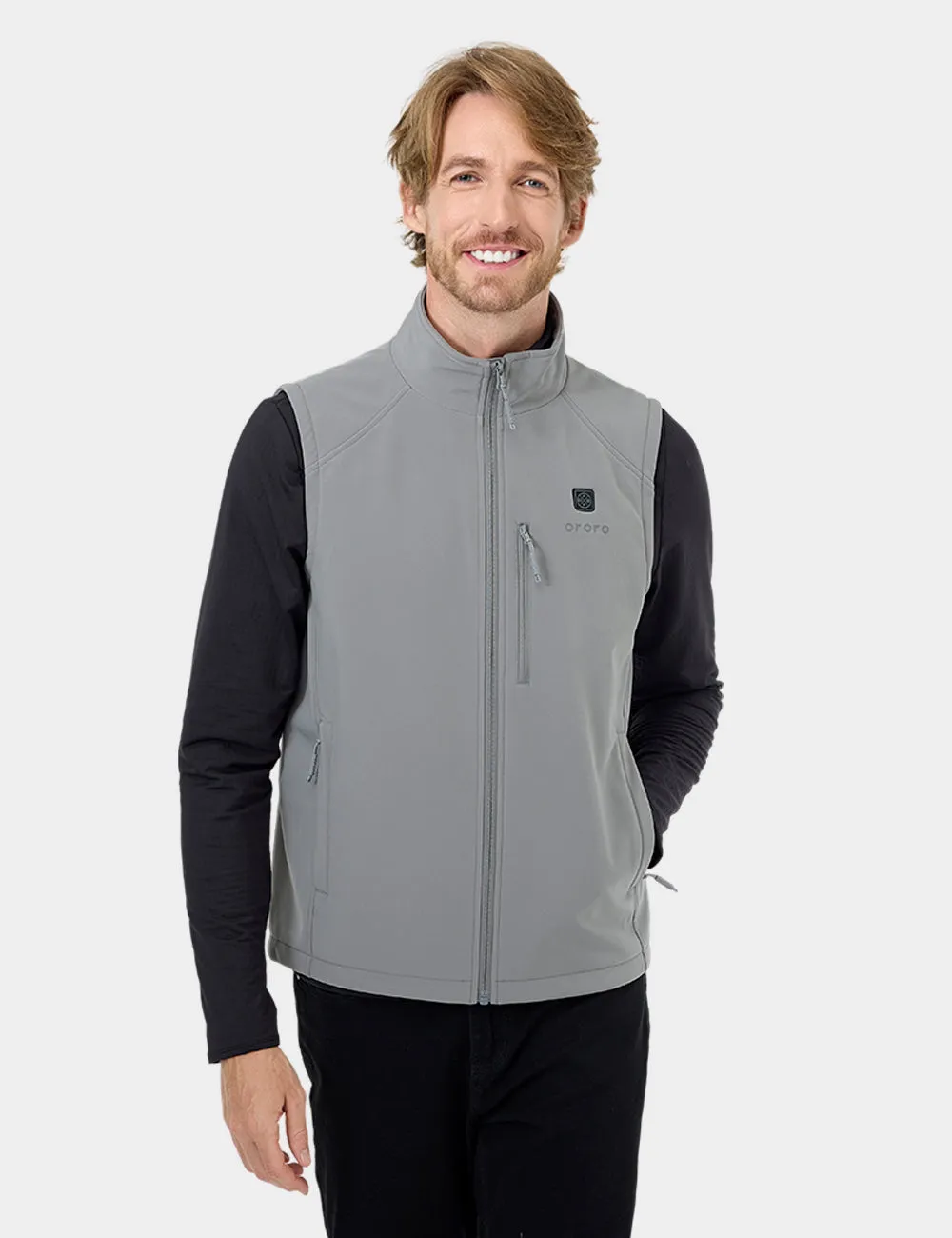 Men's Heated Softshell Vest - Black / Grey