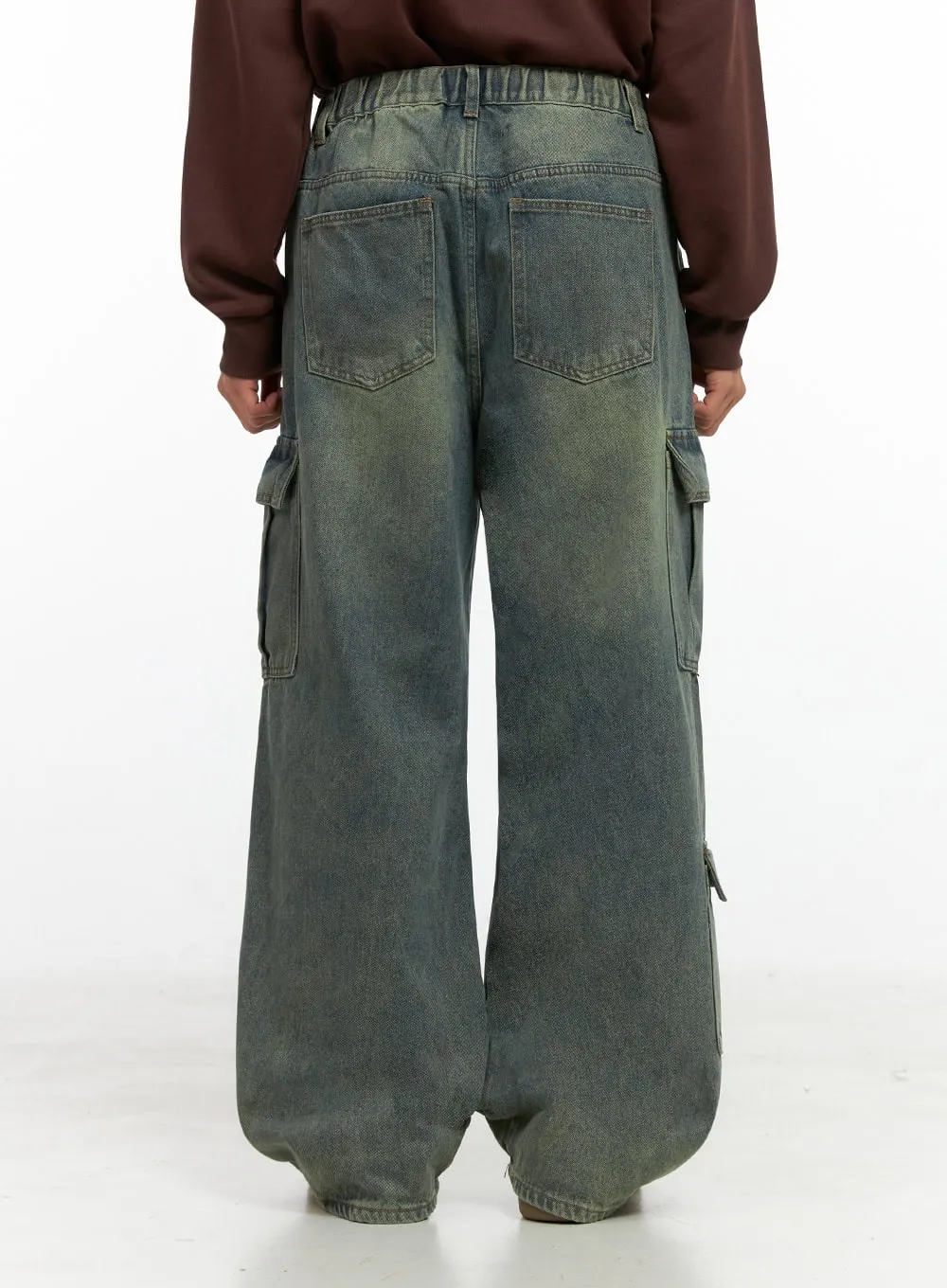 Men's Wide-Leg Cargo Jeans IN426