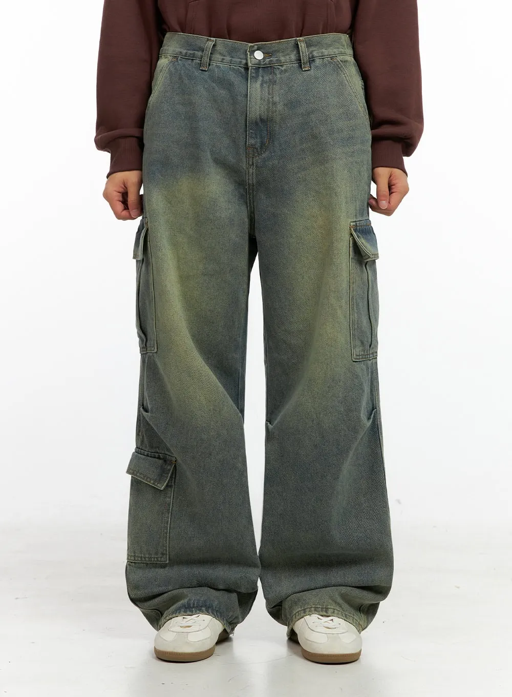 Men's Wide-Leg Cargo Jeans IN426