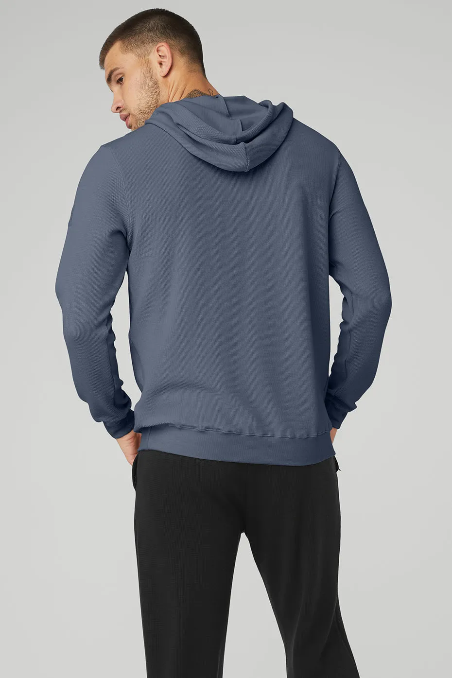 Micro Waffle Fast Break Hoodie - Bluestone