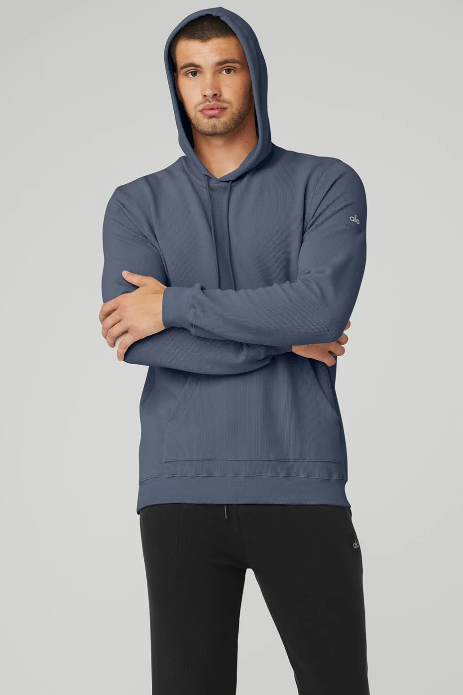 Micro Waffle Fast Break Hoodie - Bluestone