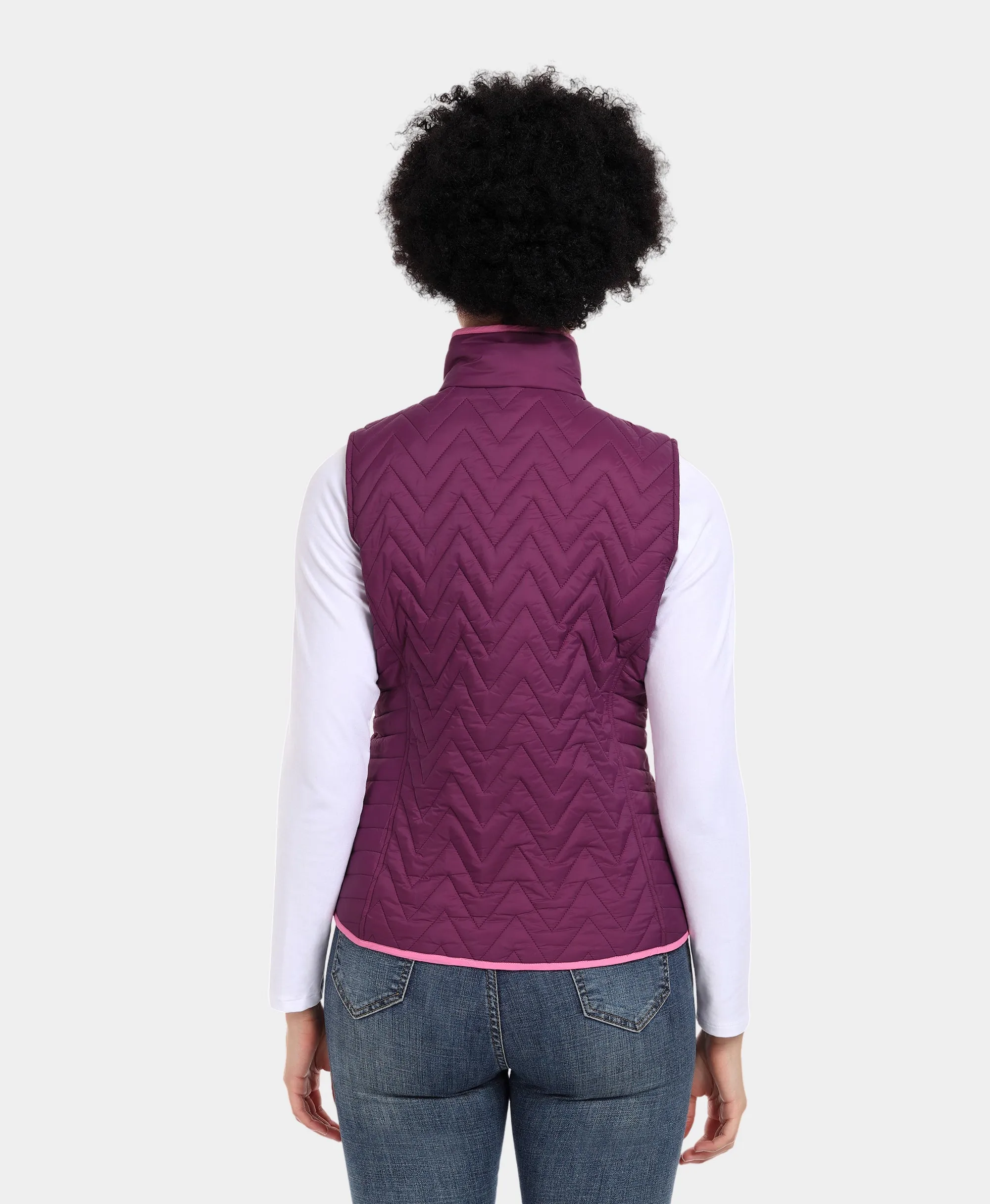 (Open-Box) Women's Heated Chevron Quilted Vest (Battery Set Not Included)