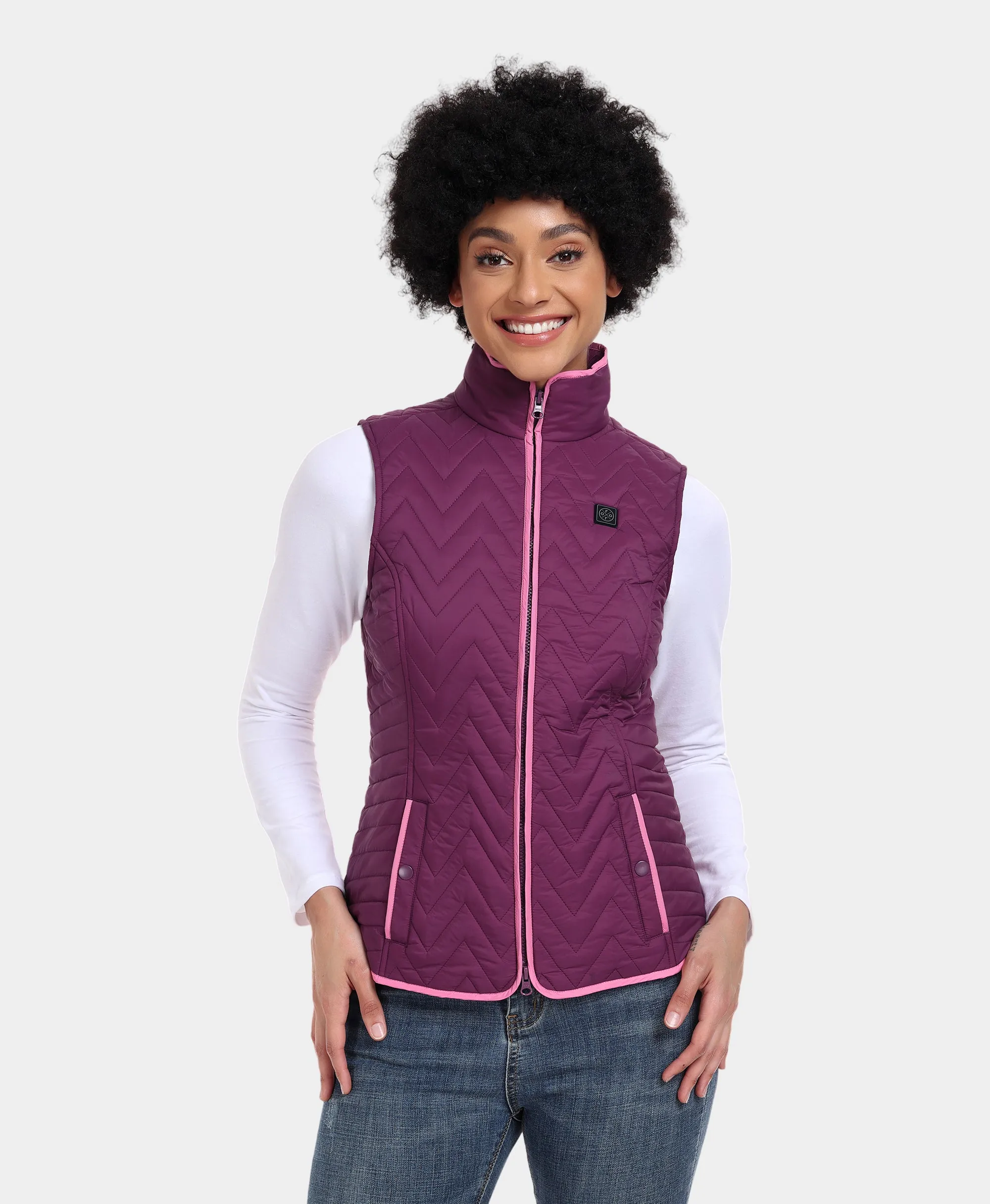 (Open-Box) Women's Heated Chevron Quilted Vest (Battery Set Not Included)